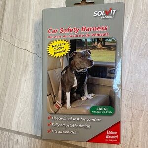 NWT Dog Pet Car Vehicle Safety Harness Vest Seatbelt Compatible Adjustable